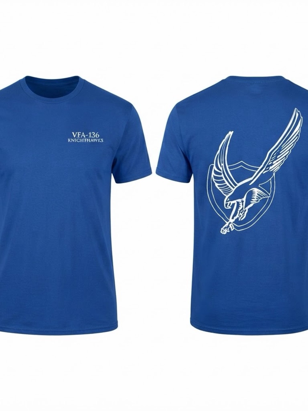 VFA-136 Knighthawks US Navy Squadron T-Shirt Hanes Blue Medium Aviation
